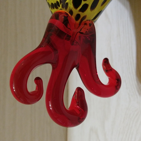 Handmade Art Glass Rooster Sculpture - Picture 6 of 6